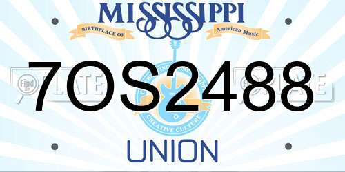 7OS2488 Mississippi License Plate