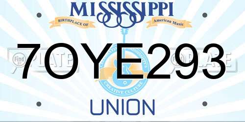7OYE293 Mississippi License Plate