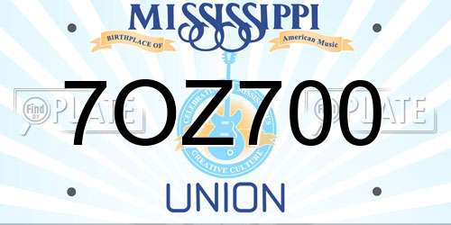 7OZ700 Mississippi License Plate