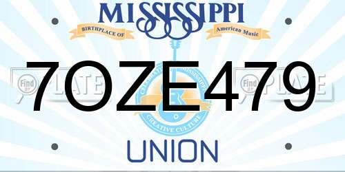 7OZE479 Mississippi License Plate