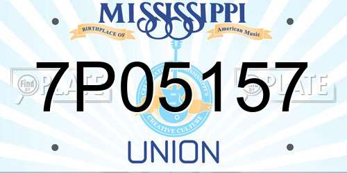 7P05157 Mississippi License Plate