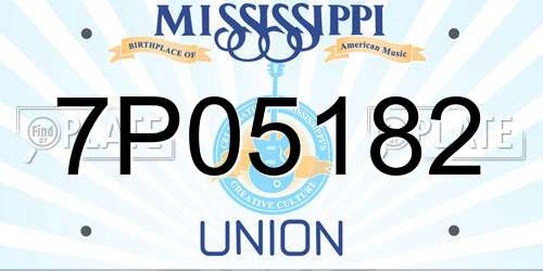 7P05182 Mississippi License Plate