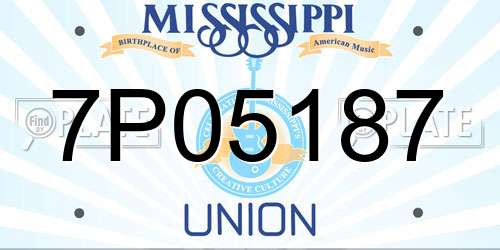 7P05187 Mississippi License Plate