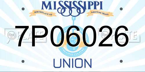 7P06026 Mississippi License Plate