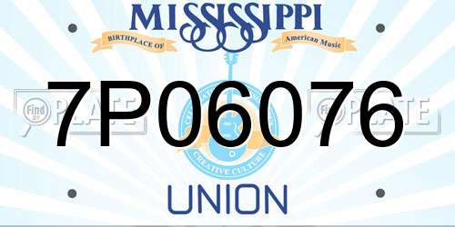 7P06076 Mississippi License Plate