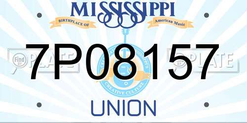 7P08157 Mississippi License Plate