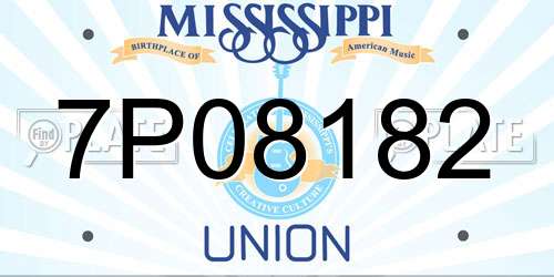 7P08182 Mississippi License Plate