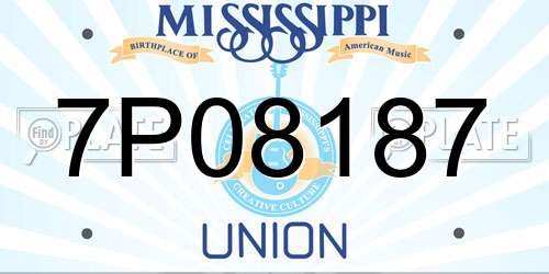 7P08187 Mississippi License Plate