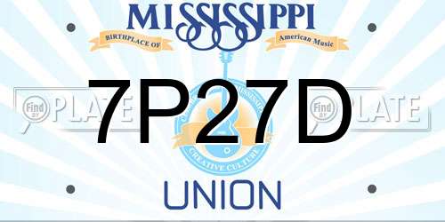 7P27D Mississippi License Plate