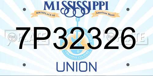 7P32326 Mississippi License Plate