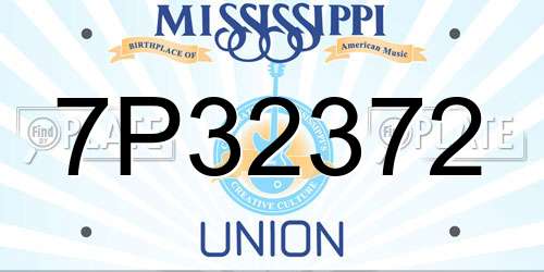 7P32372 Mississippi License Plate