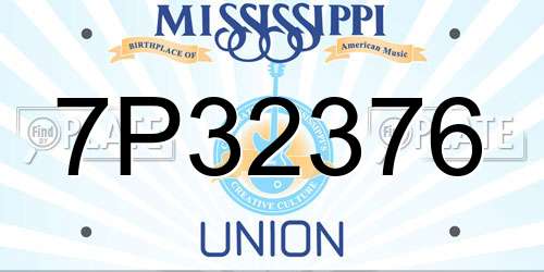 7P32376 Mississippi License Plate
