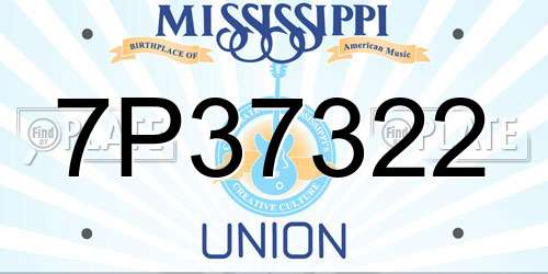 7P37322 Mississippi License Plate