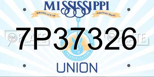 7P37326 Mississippi License Plate