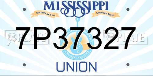 7P37327 Mississippi License Plate