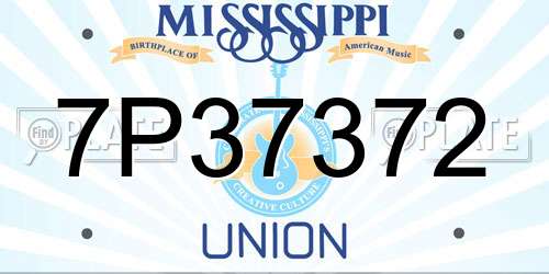 7P37372 Mississippi License Plate