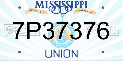 7P37376 Mississippi License Plate