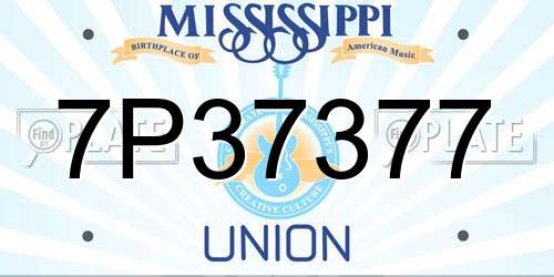7P37377 Mississippi License Plate