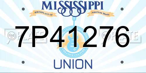 7P41276 Mississippi License Plate