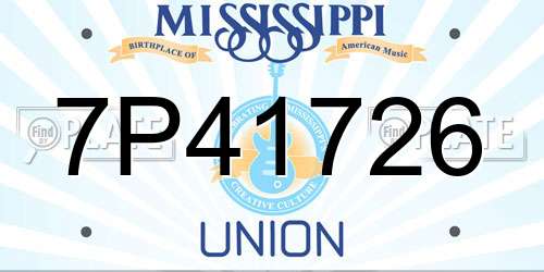 7P41726 Mississippi License Plate