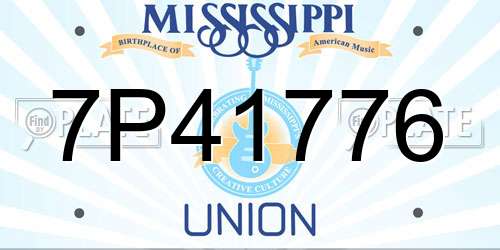 7P41776 Mississippi License Plate