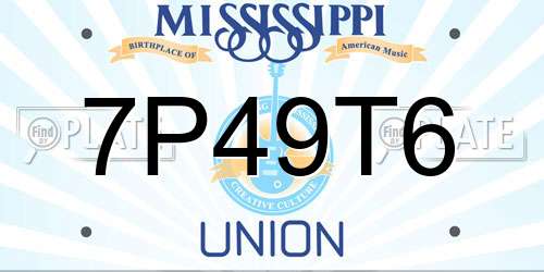 7P49T6 Mississippi License Plate