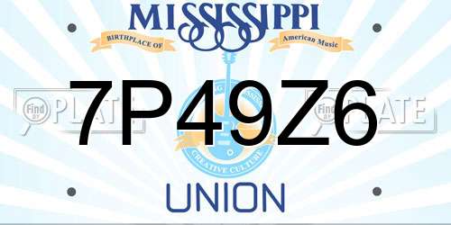 7P49Z6 Mississippi License Plate