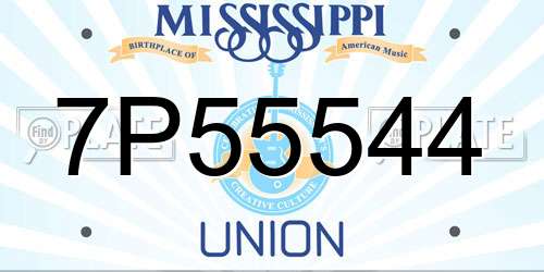 7P55544 Mississippi License Plate