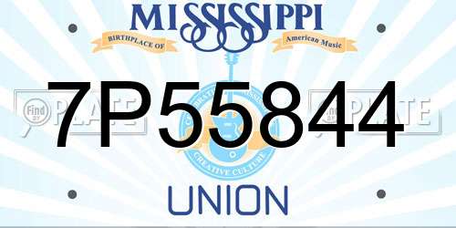 7P55844 Mississippi License Plate