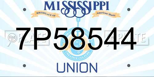 7P58544 Mississippi License Plate