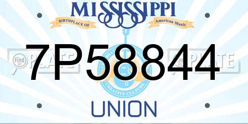 7P58844 Mississippi License Plate