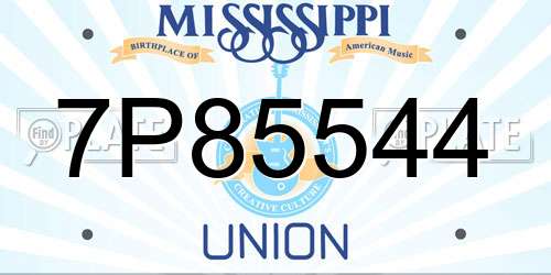 7P85544 Mississippi License Plate
