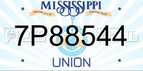 7P88544 Mississippi License Plate