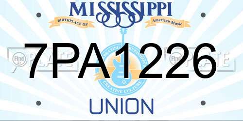 7PA1226 Mississippi License Plate