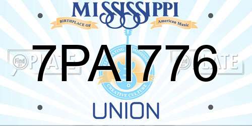 7PAI776 Mississippi License Plate