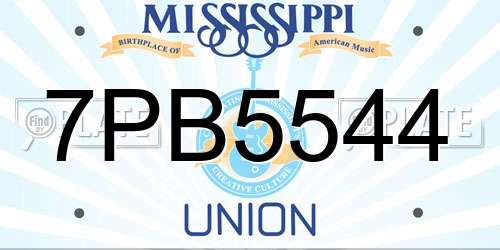 7PB5544 Mississippi License Plate