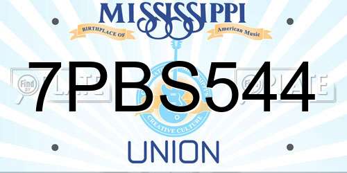 7PBS544 Mississippi License Plate