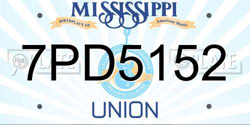 7PD5152 Mississippi License Plate