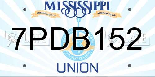 7PDB152 Mississippi License Plate