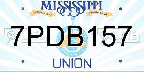 7PDB157 Mississippi License Plate