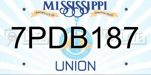 7PDB187 Mississippi License Plate
