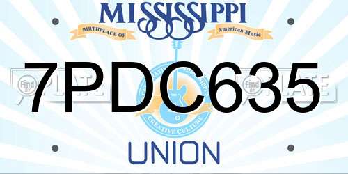 7PDC635 Mississippi License Plate