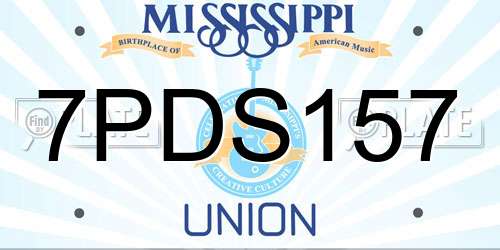 7PDS157 Mississippi License Plate