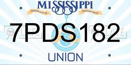 7PDS182 Mississippi License Plate
