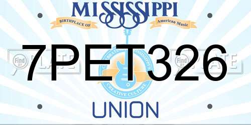 7PET326 Mississippi License Plate