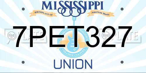 7PET327 Mississippi License Plate