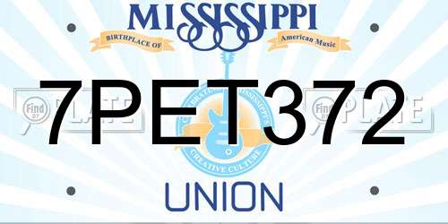 7PET372 Mississippi License Plate