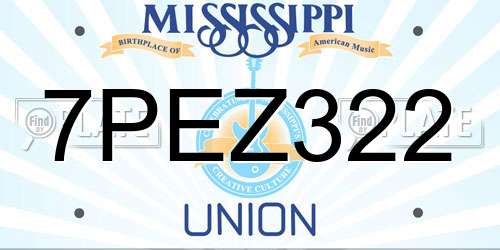 7PEZ322 Mississippi License Plate