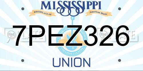 7PEZ326 Mississippi License Plate