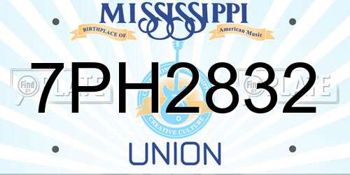 7PH2832 Mississippi License Plate